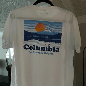 Men's Large White Short Sleeve Columbia T-Shirt